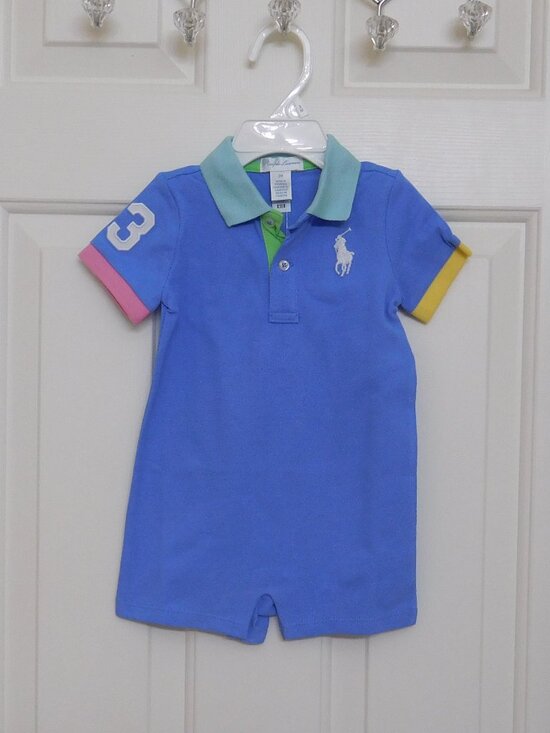 Ralph Lauren Other - NWT Ralph Lauren Nantucket Blue Polo Shorts Romper sz 6 Months
